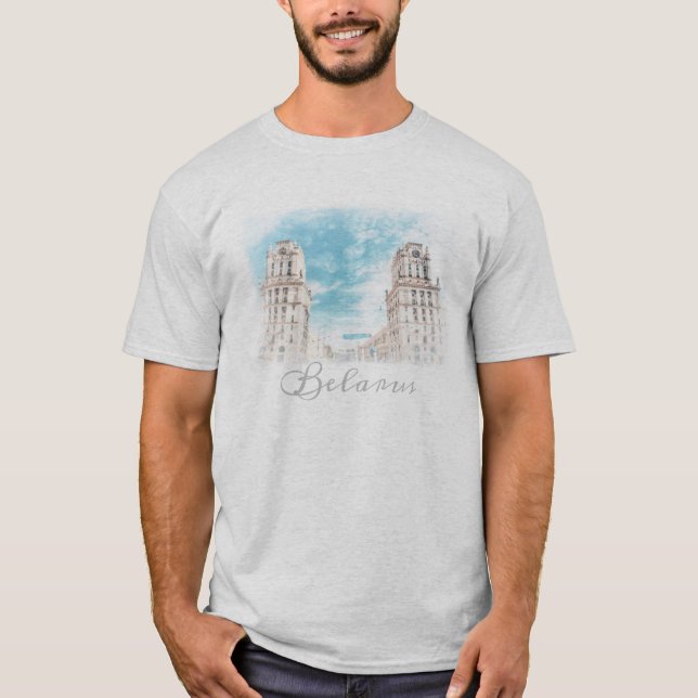 Biélorussie Minsk Architecture T-shirt Top (Devant)