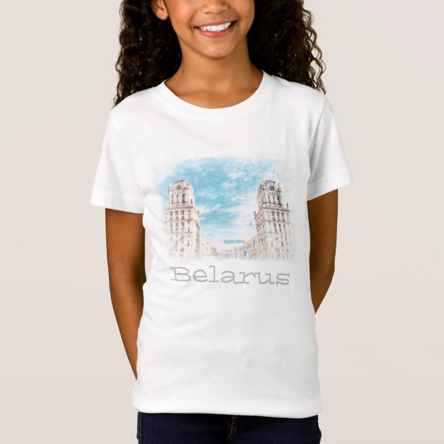 Biélorussie Minsk Architecture T-shirt Top (Devant)