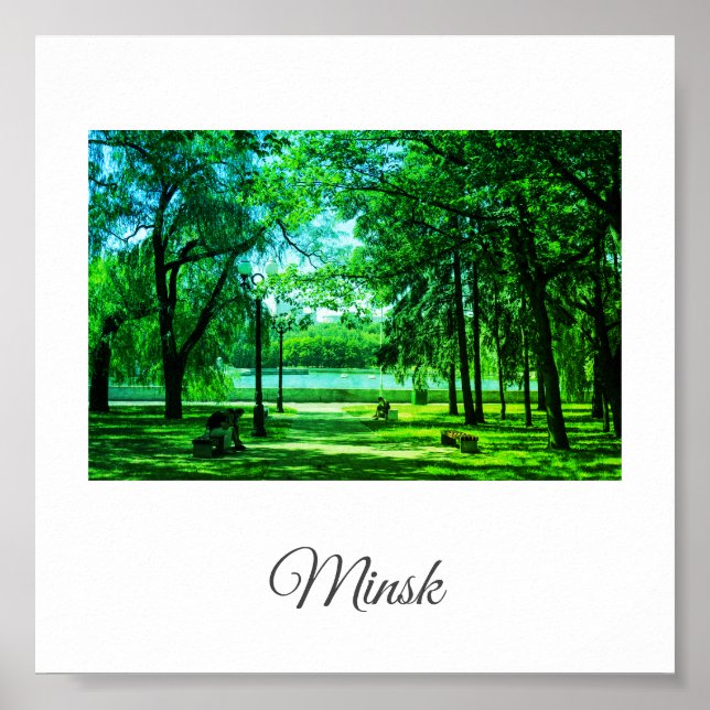 Biélorussie Minsk Park Vie Cityscape Poster (Devant)
