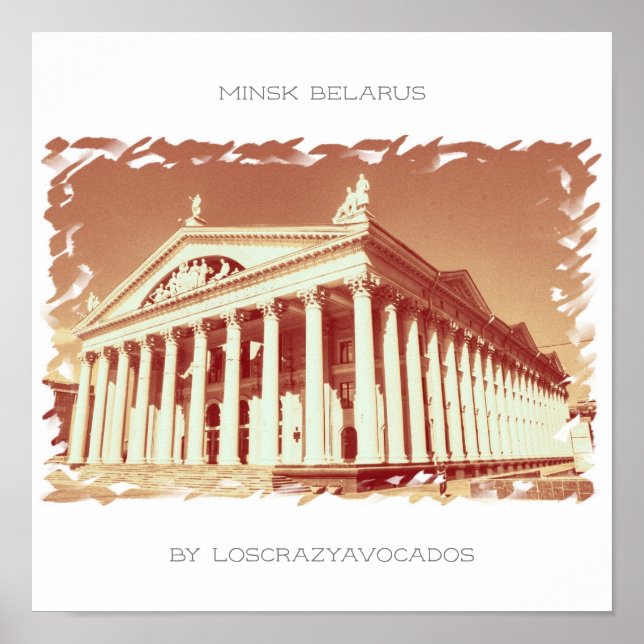 Biélorussie Minsk Ville Architecture Poster de la  (Devant)