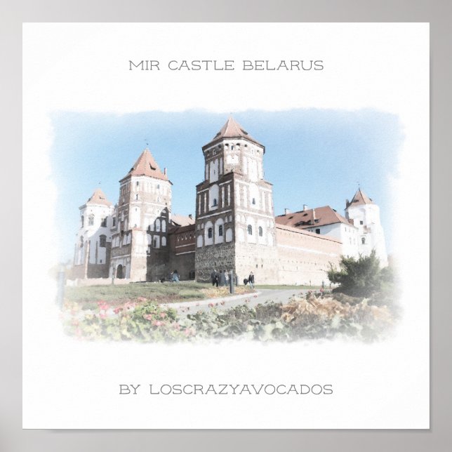 Biélorussie Mir Castle Architecture Nature Poster (Devant)