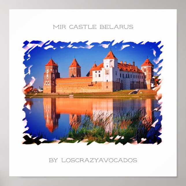 Biélorussie Mir Castle Architecture Nature Poster (Devant)