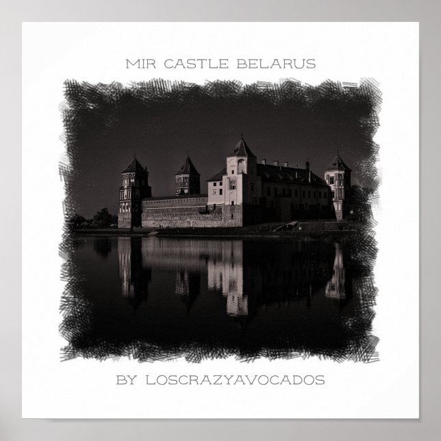 Biélorussie Mir Castle Architecture Nature Poster (Devant)