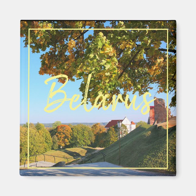 Biélorussie Navahrudak Château Magnet d'architectu (Devant)