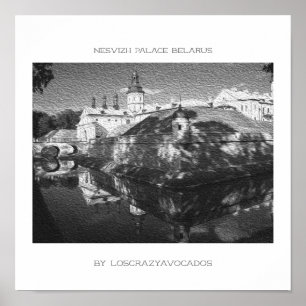 Biélorussie Palais Nesvizh Architecture Poster de 