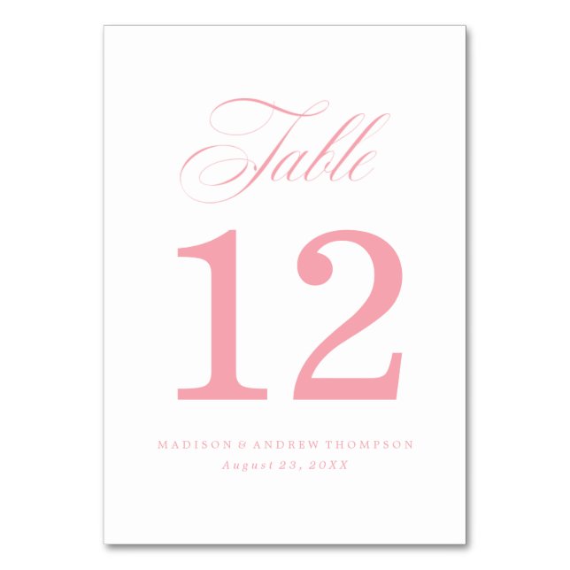 Bien-aimé | Cartes de Numéro de Table de Mariage (Par défaut)