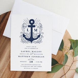 Bien ancré Faire-part de mariage nautique