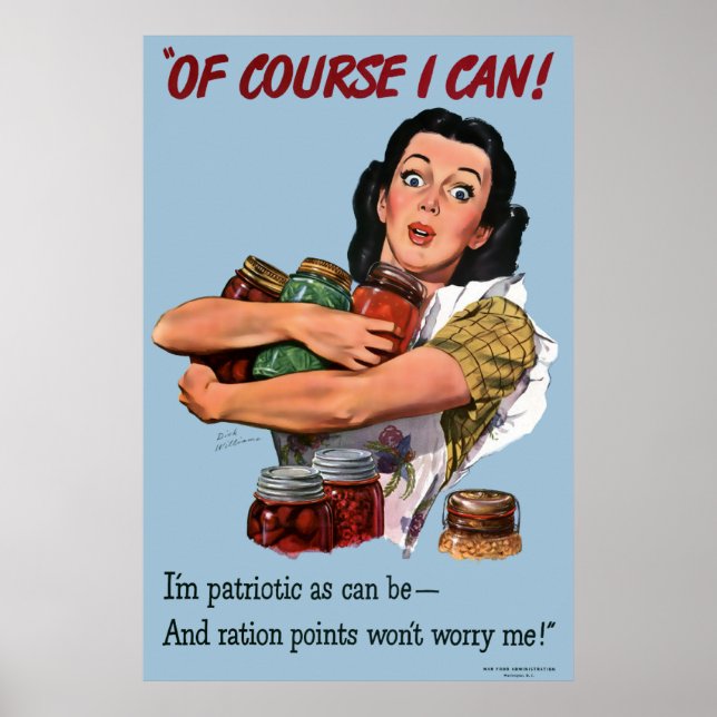 Bien Sûr Je Peux Vintage Guerre Poster Imprimer (Devant)