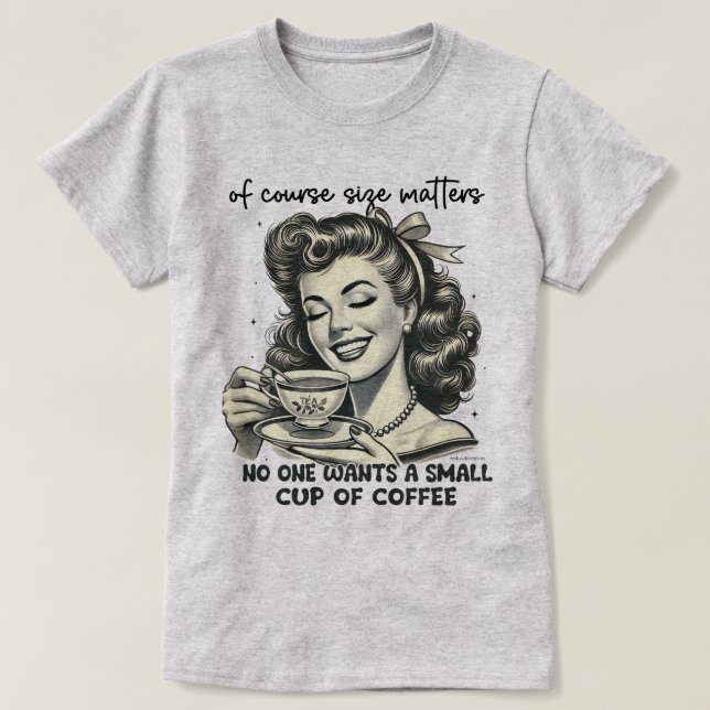 Bien sûr la taille compte T-shirt graphique rétro  (Design devant)