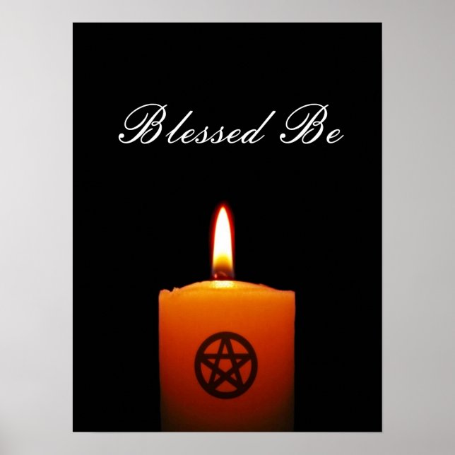 Bienheureux Be Pagan Candle avec Poster Pentacle (Devant)