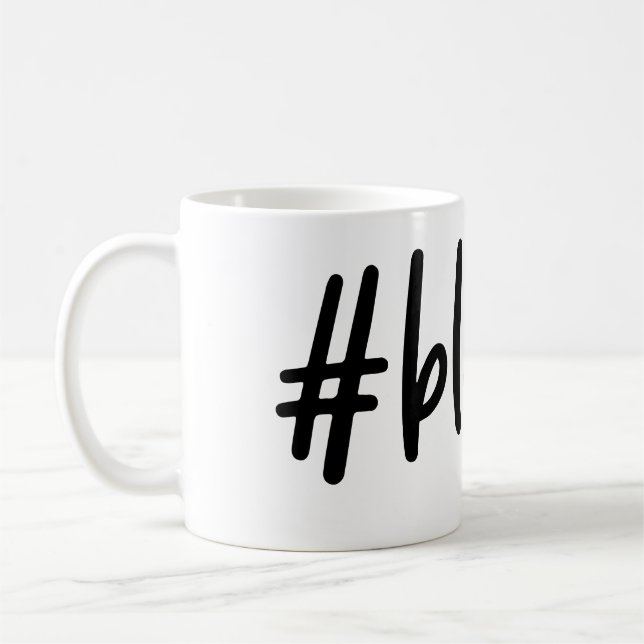 Bienheureux café Mug noir et blanc Merci gracieux (Gauche)