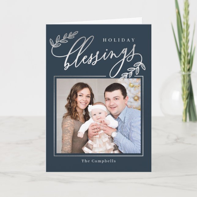 Bienheureux Carte photo de jour férié plié (Devant)