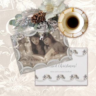 Bienheureux Carte photo transparent de Noël