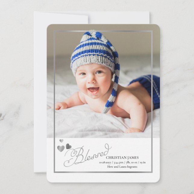 Bienheureux Faire-part de naissance photo de calli (Devant)