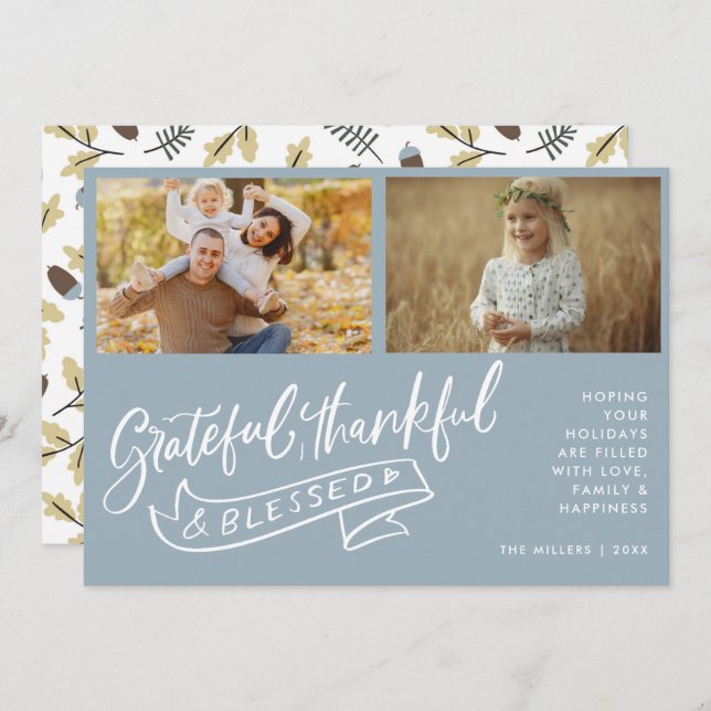 Bienheureux Famille Photo Noël (Devant / Derrière)