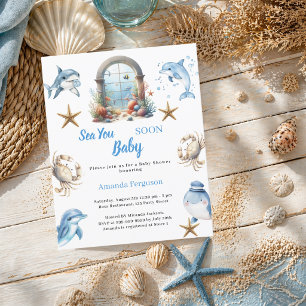 Bientôt à la mer, animaux de l'océan Invitation à 