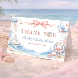 Bientôt à la mer Bébé Fille Baby Shower Merci
