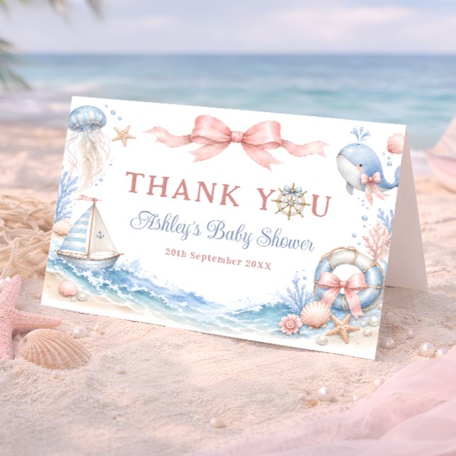 Bientôt à la mer Bébé Fille Baby Shower Merci (Créateur téléchargé)