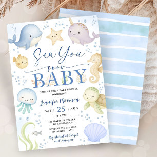 Bientôt à la mer garçon Baby Shower Invitation océ