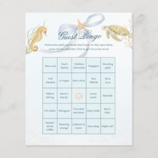 Bientôt à la mer Jeu de Bingo pour Baby Shower Inv