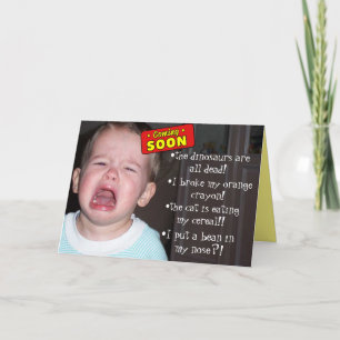 Bientôt ! Carte Baby shower humoristique