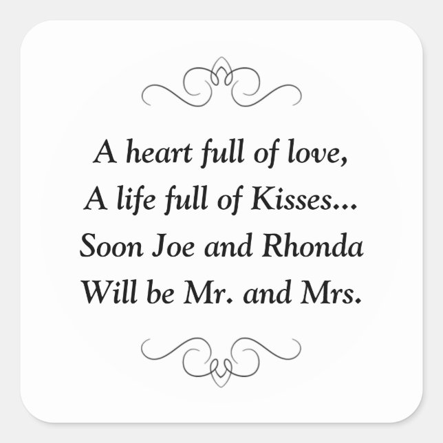 Bientôt M. et Mme Carré Sticker (Devant)