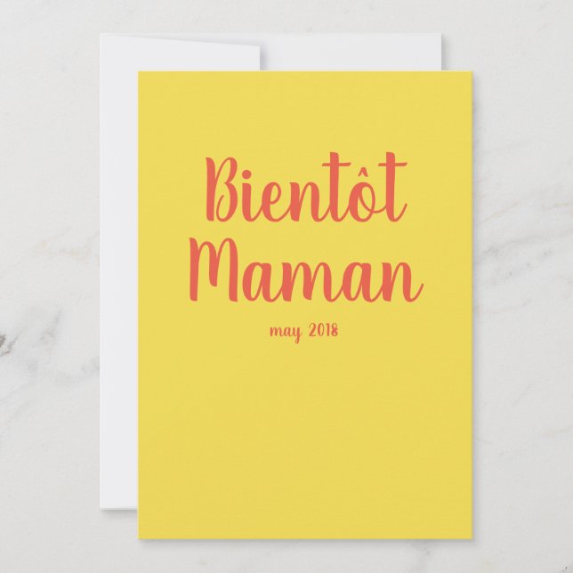 Bientot maman | Invitation Baby shower française (Devant)