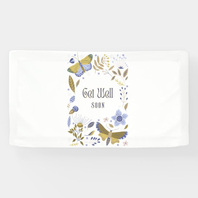 Bientôt Mieux Blues Bannière Vinyl 1.6x3 (Horizontal)