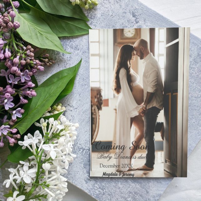 Bientôt Photo Personnalisée Faire-part de grossess (Créateur téléchargé)