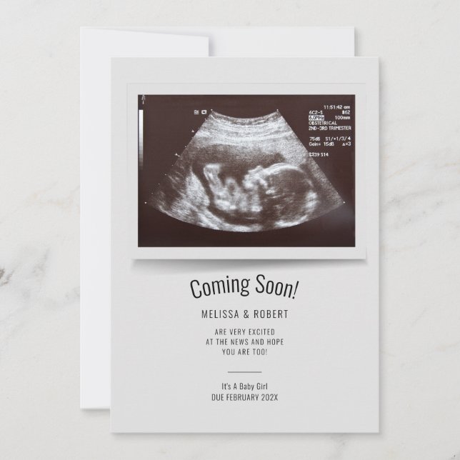 Bientôt une échographie de bébé Annonce de grosses (Devant)