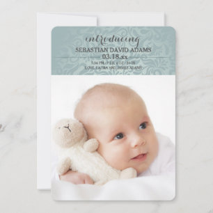 Bienvenu peu de faire-part de naissance de photo
