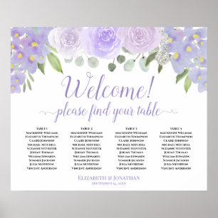 Bienvenue ! 4 Tableau Plat Violet Roses Tableau de