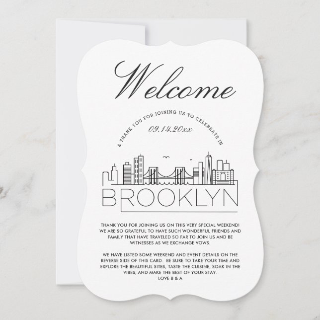 Bienvenue à Brooklyn | Invitation Détails Invités (Devant)