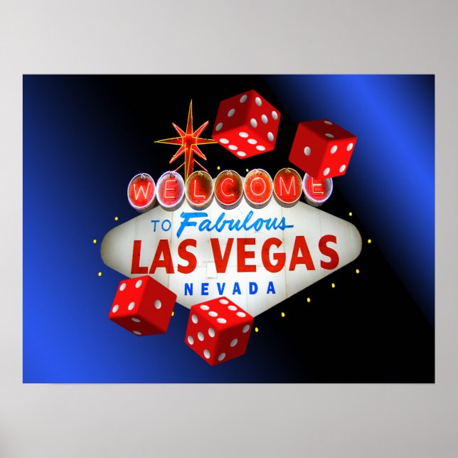 Bienvenue à Fabulous Las Vegas Blue Glow Poster (Devant)
