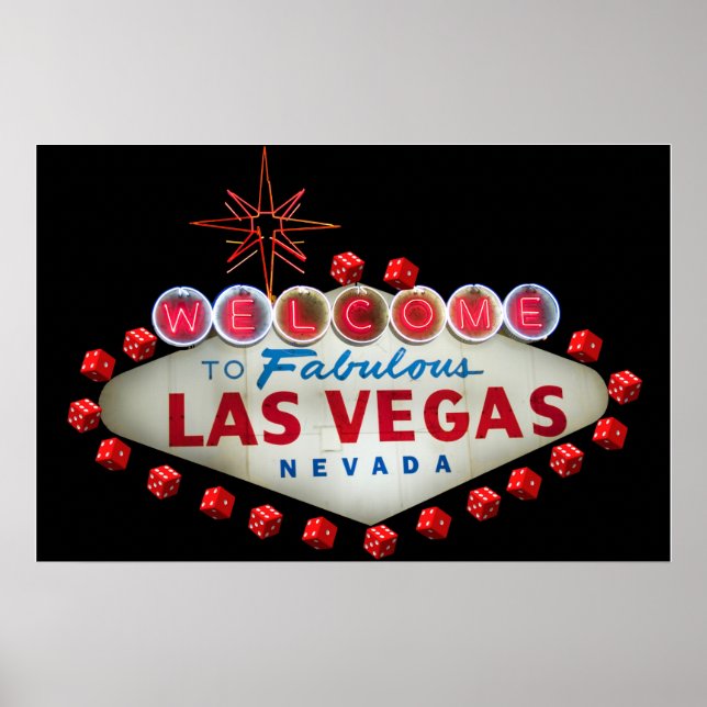 Bienvenue à Fabulous Las Vegas + Dice Poster (Devant)