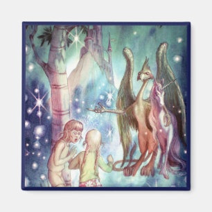 Bienvenue à Fairyland Carré Magnet
