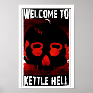 Bienvenue À Kettle Hell - Poster Du Crâne Kettlebe