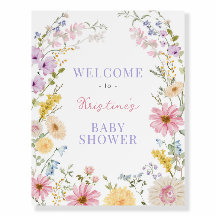 Bienvenue à la Baby Shower Fleur printanière douce
