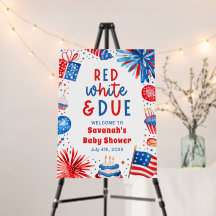 Bienvenue à la Baby Shower Rouge Blanc & À Venir G