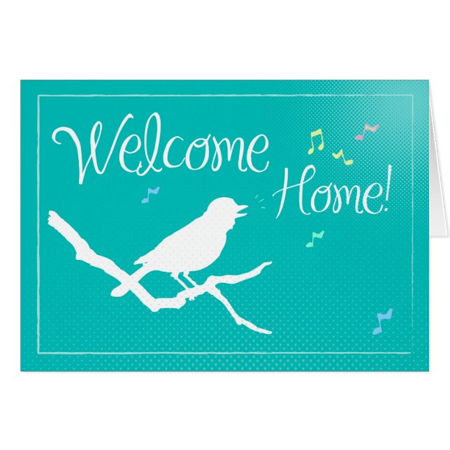Bienvenue à la maison Silhouette d'oiseau (Devant horizontal)