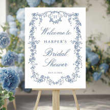 Bienvenue à la réception de mariage bleu français