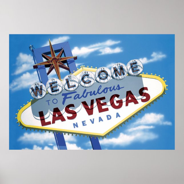 Bienvenue à Las Vegas Retro Poster Print (Devant)