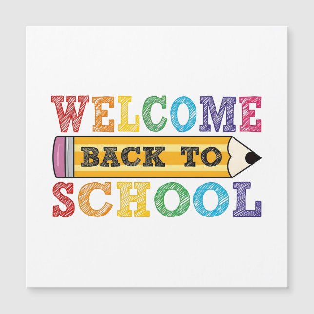 Bienvenue à l'école – Illustration de crayon (Devant)