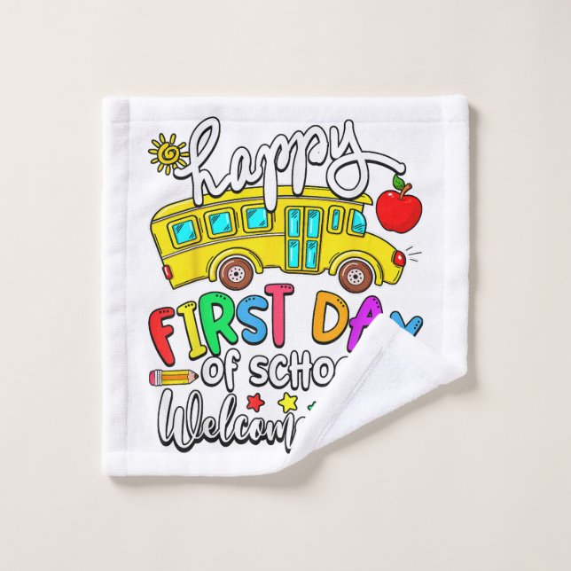 Bienvenue à l'école Joyeuse première journée Profe (Gant de toilette)