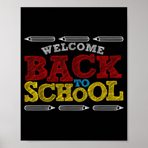 Bienvenue à l'école Tableau Craie Drôle Retour à l