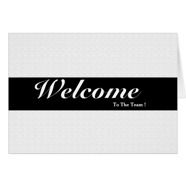 Bienvenue À L'Équipe Blanc Minimal Noir Badge (Devant horizontal)