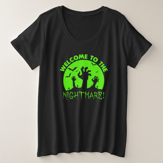 Bienvenue à l'Halloween verte nocturne (Design devant)