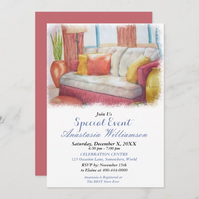 BIENVENUE À MA MAISON INVITATION DE LA FÊTE (Devant / Derrière)