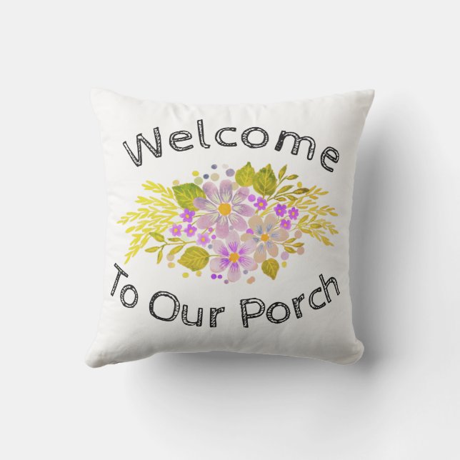 Bienvenue à notre coussin extérieur de porche (Verso)