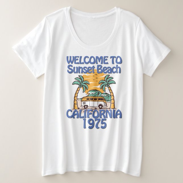 Bienvenue à Sunset Beach - Vibes Vintages (Design devant)